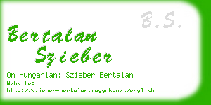 bertalan szieber business card